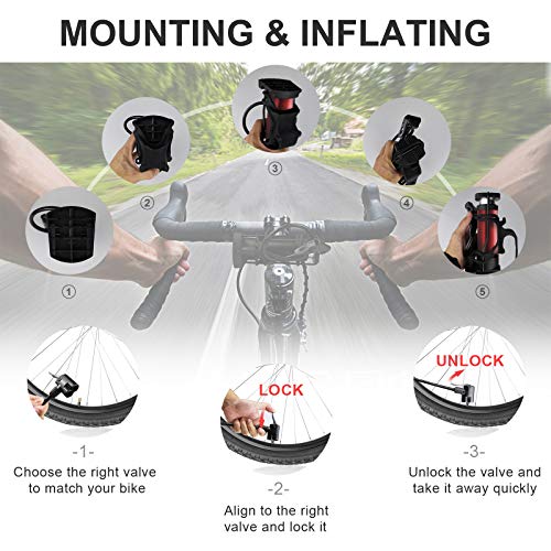 image for Hopopro Mini Bicycle Pump Portable Bike Pump Bike Floor Pump Bike Tire