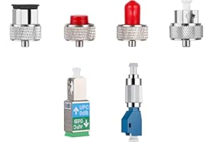MOOCCI 6 Types of Fiber Optic Connector - Single Mode FC Male to LC Female VFL Fiber Optic Adapter, OTDR FC ST LC Adapter, SM SC/UPC Male to SCAPC Female Optical Fiber Connector