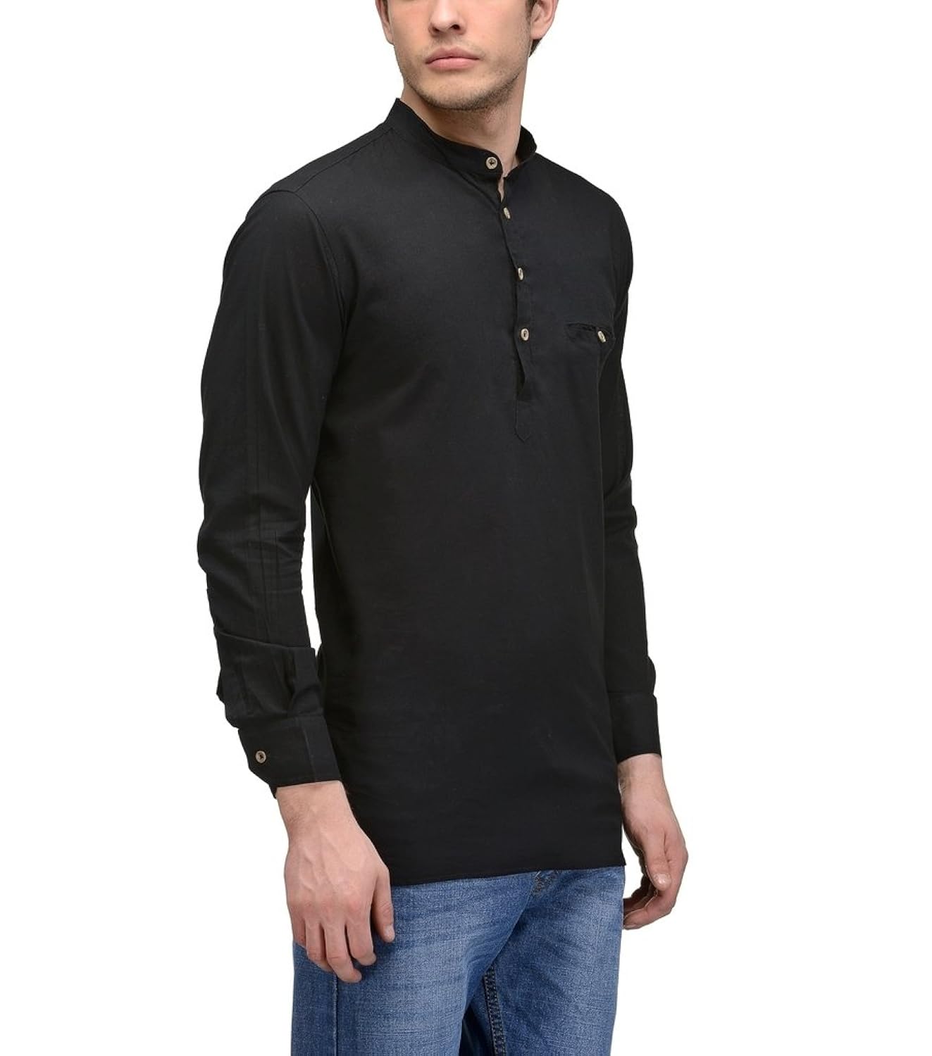 feed up men's cotton short kurta (feedu01kurta101lemon-p)