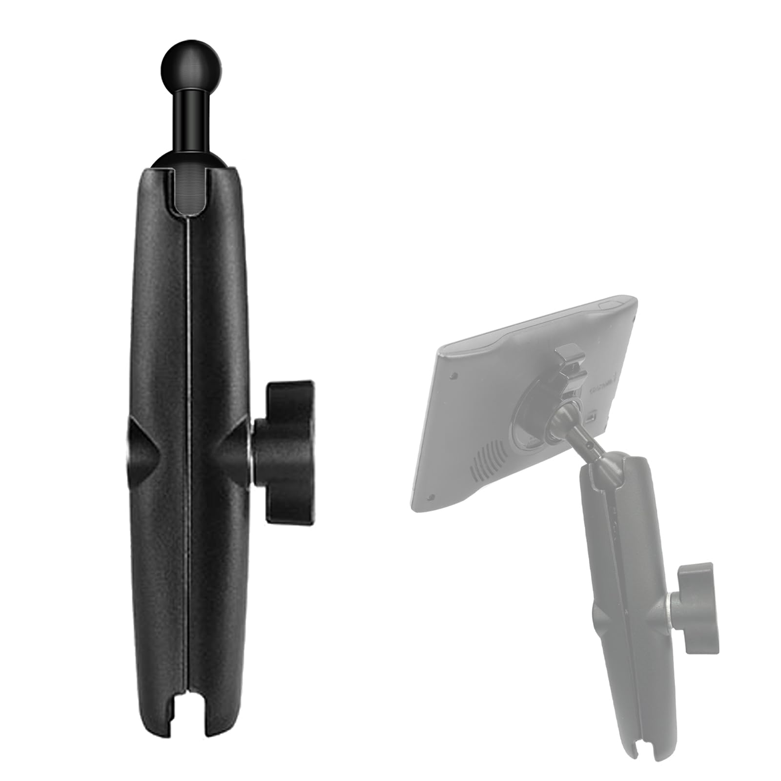 25mm / 1 inch to 17mm Ball Adapter for RAM Mounts B Size Double Socket Arm, Garmin 17mm Swivel Ball Mounting Pattern GPS Mount (Double Socket Arm: Long 5.9")