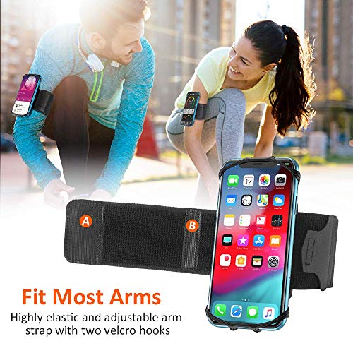 Goigrn Running Phone Holder, 360° Rotatable Running Armband, Universal Adjustable Phone Armband for Jogging Gym Hiking, Compatible with iPhone 14/14 Pro/14 Pro Max/13/12/XR/XS Max/X, Samsung S22/S21