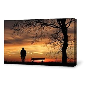 Canvas Wall Art for Living Room,Bedroom Home Artwork Paintings Sailboat Under The Sunset Ready to Hang - 12x18 inches
