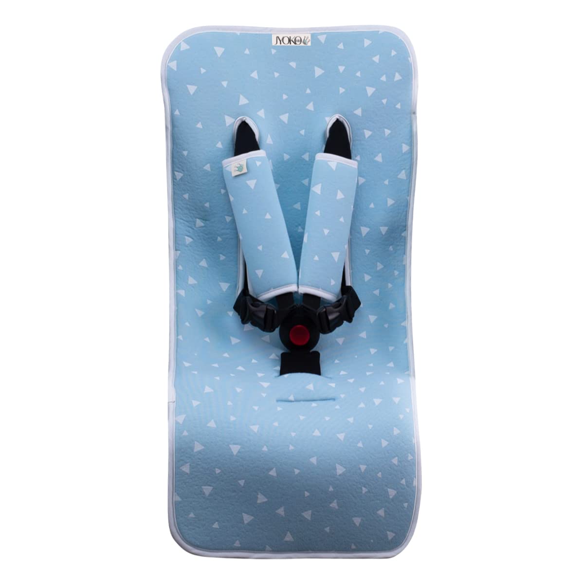 JYOKO Kids Universal Luxury Foam Cover for Stroller and Children's Pushchair + Harness Protector Made of Cotton + Foam + Breathable 3D Fabric (Blue Sparkles)