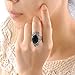 Mytys Vintage Decorative Pattern Marcasite Crystal and Marquise Onyx Rings