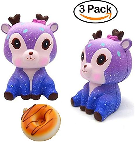 MDORANGE Squishies Slow Rising Jumbo Kawaii Cute Colored Creamy Scent for Kids Party Toys Stress Reliever Toy(1 Pack of 3)