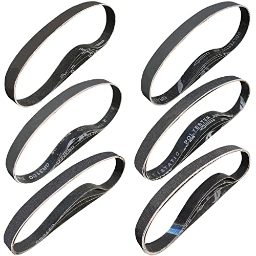 24 Pack 1 x 30 Inch Silicon Carbide Sanding Belts Assorted -120 240 400 600 800 and 1000 Grits, High Performance Sander Belts For Knife Sharpening and Metalworking