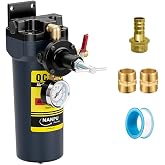NANPU QC1 3/8" NPT Air Filter and Dryer with Regulator, 120 CFM, 150 PSI | Single-stage moisture, oil and particle separator with a 1/4" NPT ball valve, ideal for spray painting and air tools