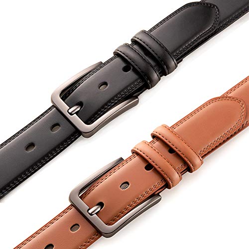 Mens Belt - Autolock Genuine Leather Dress Belt - Classic Casual Belt for Men in Gift Box - Thumbnail 5