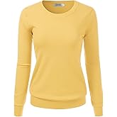 danibe Women's Crewneck Long Sleeve Pullover Premium Soft Knit Sweater (S-XXL)