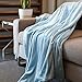 Kingole Flannel Fleece Microfiber Throw Blanket, Luxury Light Blue King Size Lightweight Cozy Couch Bed Super Soft and Warm Plush Solid Color 350GSM (108 x 90 inches)