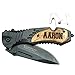 My Personal Memories Engraved Personalized Wood Handle Rescue Pocket Knife - Father's Day Groomsmen Gifts - All Black Knife