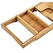 SONGMICS Bamboo Bath Tray, Luxury Extendable Tub Caddy Table with Tablet Phone Slots, Cup Holder, Bathroom Organizer, Extra Soap Holder, Natural UBCB88Y