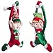 WEWILL Adorable Christmas Elves Set of 2 Boy and Girl Christmas Door Hanging Ornaments Home Decor Plush Characters 16-Inch