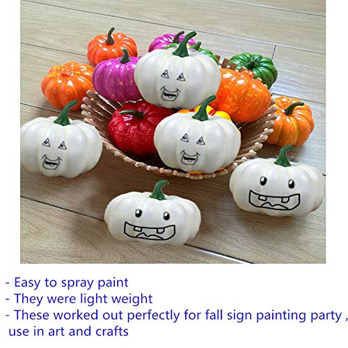 COTOSEY Lifelike Simulation Artificial Pumpkins 10 Pcs for Festive Wedding Halloween Party Home Decoration (White)