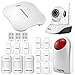 Fuers FW10 Wireless WiFi + Telephone Line Home/House Burglar Alarm System Android/iOS APP Control DIY Kit Super Strong Signal Garden Alarm + 1 PCS IP Camera White