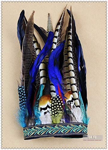PULLANDSMILES Indian Sheikh Wild Africa Exaggerated Feather Headdress Indian War Bonnet Costumes Hand Made Costume Native American Headwear