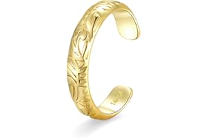 PLOMFOV 14K Gold Filled Gold Toe Rings for Women Adjustable Toe Rings Non Tarnish Solid 14K Real Gold Toe Ring