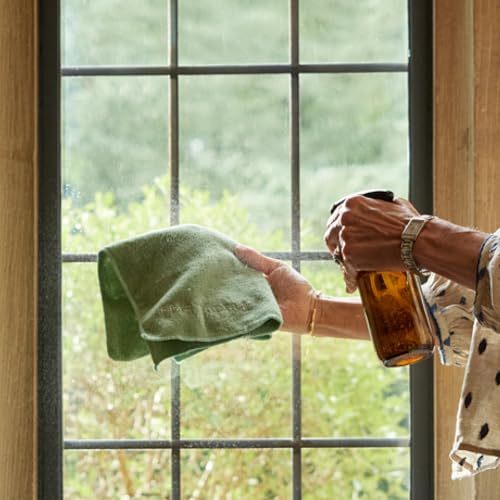 Purdy & Figg | Microfiber Cleaning Cloth | Super Soft, Streak-Free Multipurpose Polishing Cloth | Lint-Free, Scratch-Resistant, Super Absorbent & Reusable | Home & Kitchen | Pack of 12 | Green