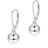 Sterling Silver Drop Ball Earrings for Women 18k Gold Small Round Balls hoop Earring Leverback Dangle Drop Earrings Fashion Hypoallergenic Jewelry
