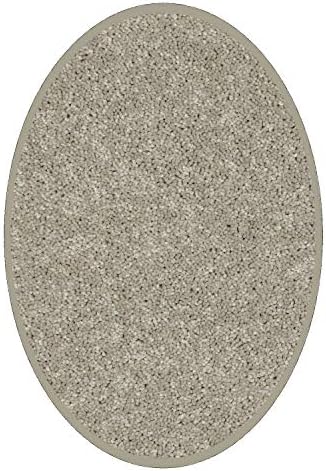 American Bright Solid Color Beige Area Rug - 6'x9' Oval