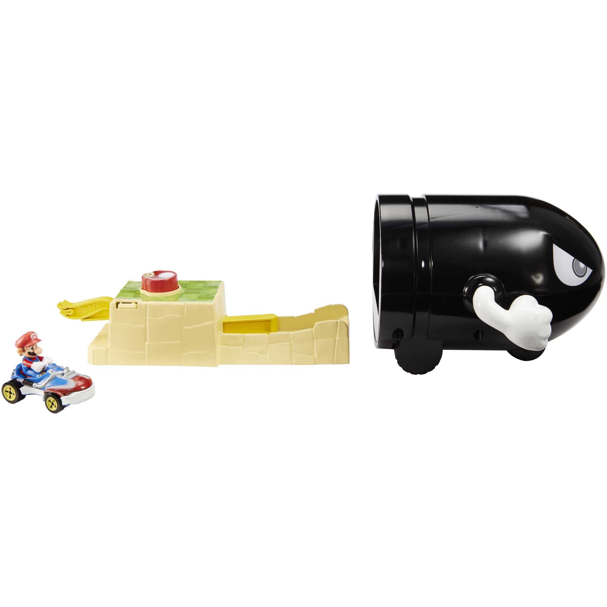 Hot Wheels ​Mario Kart Bullet Bill Launcher and Mario Kart vehicle by Hot Wheels for kids ages 4, 5, 6, 7, 8