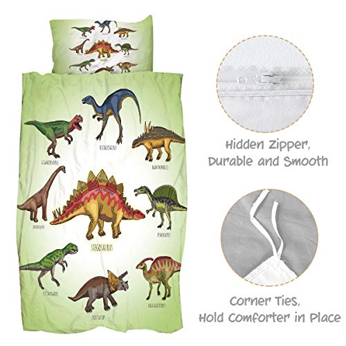 Sleepwish Kids Duvet Cover Sets Cute Dinosaur Bedding Twin Set 3pc Dinosaur Blue Green Orange Duvet Cover Kids Boys Cartoon Dino Bedroom Decor Duvet Cover Sets Toys Games Kiririgardenhotel Com