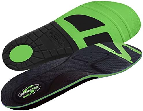StridetekActive Stride Orthotic Insoles - Memory PU - Arch & Metatarsal Support Prevent Plantar Fasciitis & Shin Splints - Mens 10 / Womens 11