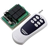 UHPPOTE 433mhz 12VDC 6 Channel Wireless Remote Control Switch Transmitter and Receiver