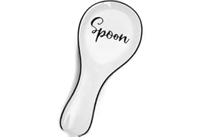 HAKSEN Ceramic Spoon Rest, Large Spoon Holder for Stove Top White Utensil Rest for Kitchen Counter Ladle Spatula 9.5 Inch