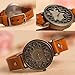 Magic Pieces Unique Handmade Cow Leather Belt Watch with Round Dial 055