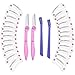 Lictin 4 Pcs Eyebrow Razor Trimmer Shaper Kit, Cheek Facial Hair Remover Women's Trimmer Shaving Grooming Kit with 24 Pcs Eyebrow Stencil Grooming Shaping Templates(pink)