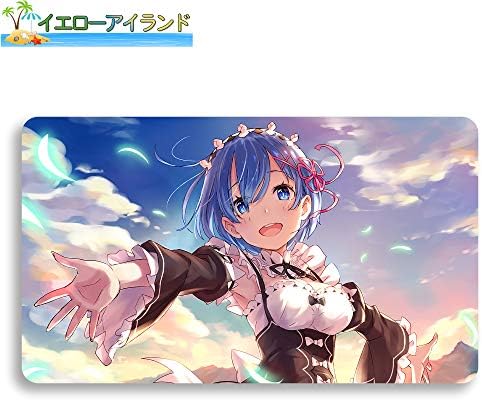 イエローアイランド カードゲームプレイマット 遊戯王 プレイマット Re ゼロから始める異世界生活 レム Rem マウスパッド ふるさと割 0 2cm アニメ カード枠なし 萌え 60cm Tcg万能 35cm 収納ケース付き