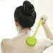 Arswin Silicone Back Scrubber, Long Handle Soft Bristles Bath Brush with Massage Beads, Body Shower Washing Brush Wet or Dry Cleaning Spa Brushing for Men and Women, 14.8 x 3.3 inches
