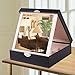 J.Rosée Jewelry Organizer Romantic Gifts Travel Black Leather Jewelry Box Lockable Makeup Storage Case with Mirror