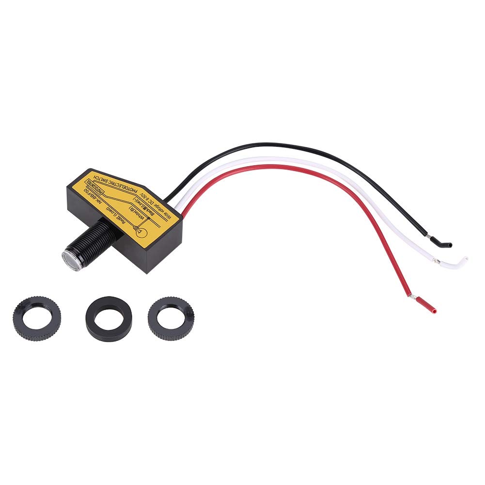 Denkerm 12 Volt Photocell Switch, Mini Light Switching Sensor, Dusk To Dawn Sensor, LED Compatible, Black, Automatic