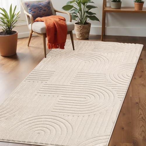 Enyhom Moderner Kurzflor Teppich, 80 x 150 cm Wohnzimmerteppich 3D Design Flauschig Weich Küchenteppich Waschbarer rutschfest Teppich für Schlafzimmer