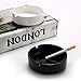 Teagas Glossy Black Ceramic Cigarette Ashtray for Man and Women, Outdoors Indoors Ash Tray, Desktop Smoking Ash Tray for Home office Decoration, Pack of 2