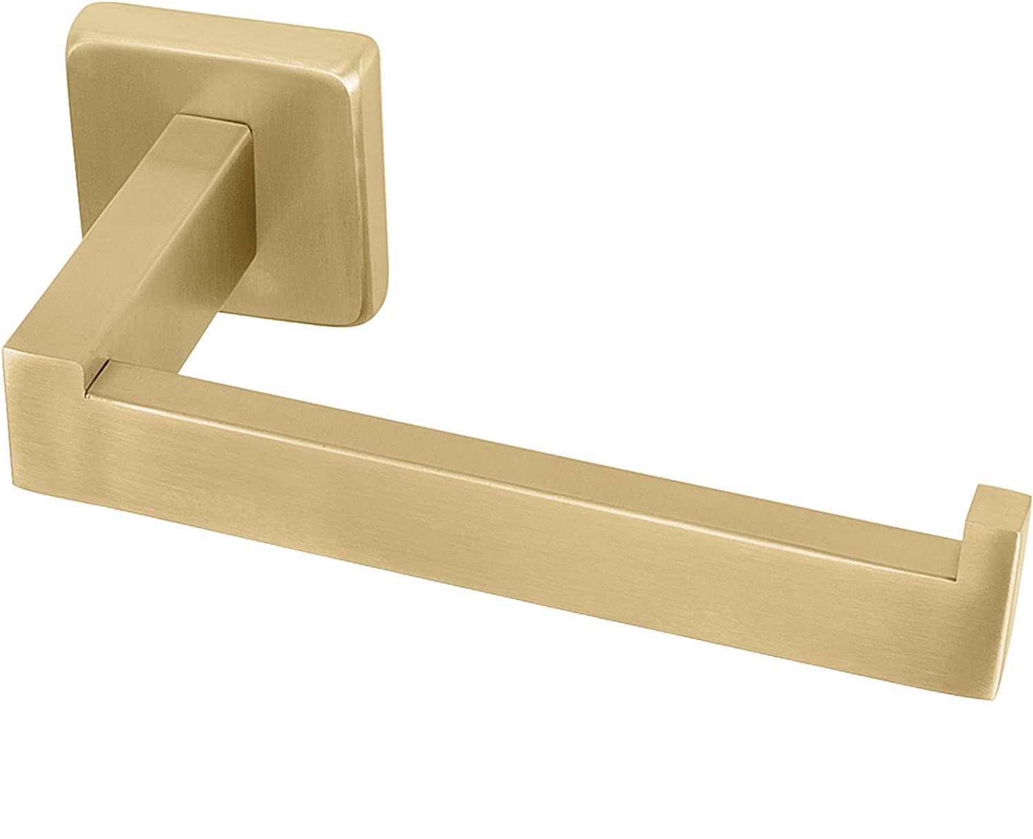 YUET Gold Toilet Roll Holder Paper Holders Stainless Steel Tissue Hanger Wall Mounted Screws Mounting for Bathroom and Kitchen Accessory Square 304 Stainless Steel (Brushed Brass)