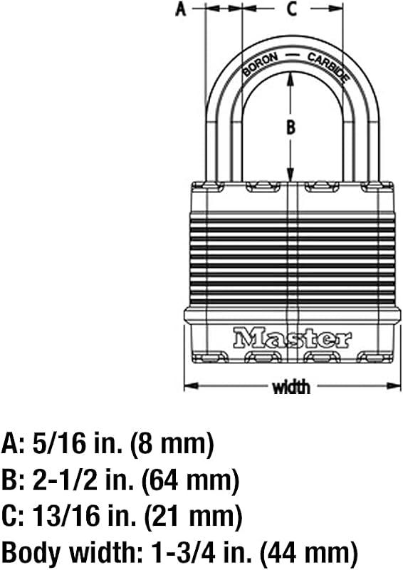 M1XTLJCCSEN Lot de 2 cadenas en acier laminé Magnum de 3,5 cm de large, diamètre de 1,6 cm, dégagement de la manille, manille de 6,3 cm