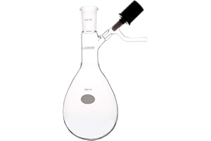 Laboy Glass 500mL Pear-Shaped Schlenk Flask Tube Kjeldahl-Style Reaction Storage Air-Free with High Vacuum Valve & 24/40 Joint Lab Glassware