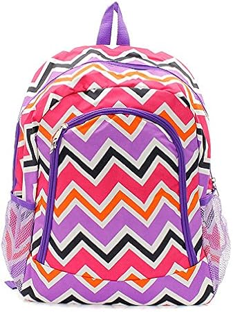 purple and white backpack