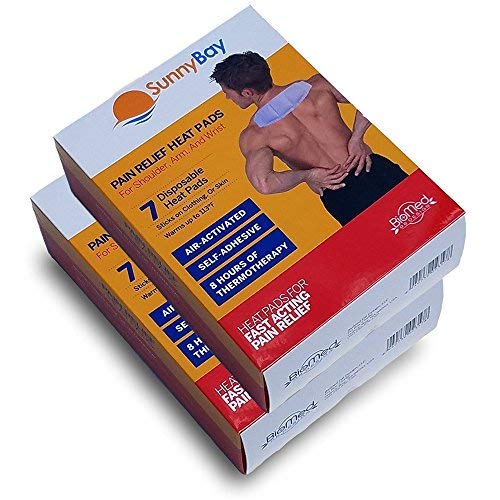 Sunny Bay Heat Patches for Neck Shoulder Pain Relief:(Pack of 14) Air Activated Self Adhesive Disposable Patch for Sore Back & Menstrual Cramps - Personal Non Electric Deep Muscle Hot Pack Compresses
