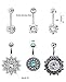 EVELICAL 6Pcs 14G Stainless Steel Belly Button Rings for Women Girls CZ Screw Navel Bars Body Piercing Jewelry