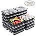 Meal Prep Containers [20 Pack] 3 Compartment Food Prep Containers BPA Free Reusable Stackable Bento Lunch Box Containers Leak Proof Microwave Dishwasher Freezer Safe,Portion Control (32 oz)