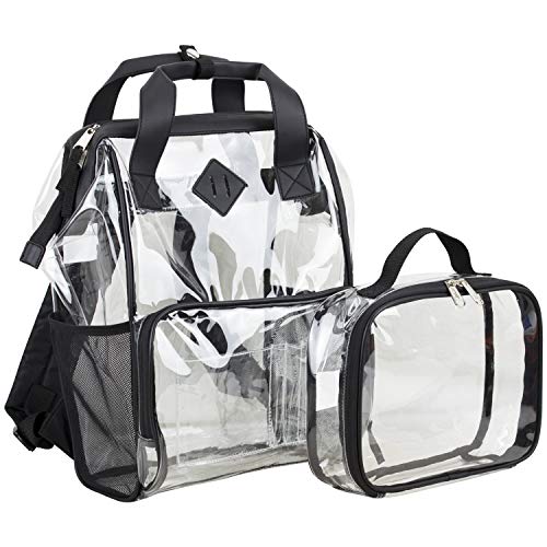 Eastsport Double Handle Clear Backpack Combo with Clear Pouch