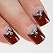 False Nails Bling Art French Fake Red Crystal Squoval 24 Acrylic Medium Tips