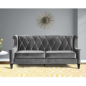 Amazon.com: Armen Living LC8443GRAY Barrister Sofa in Grey Velvet and