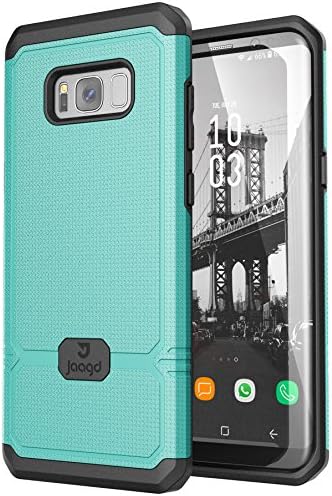 Jaagd Galaxy S8 Plus Case, S8+ Case, Shock-Absorbing Slim Dual-Layer Grip Cell Phone Cases for Samsung Galaxy S8 Plus (Aqua)