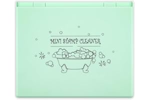 Stamp Scrubber for Stamps,Dual-Sided Stamp Cleaning Pad with Synthetic Bristles,Stamping Tool Cleaning Cling & Foam & Clear &