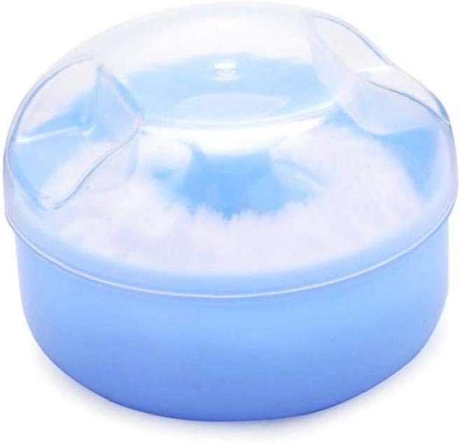 Portable Body Cosmetic Box Children Baby Fluff Springs Container Practical Makeup Of Puff Sponge Case Blue